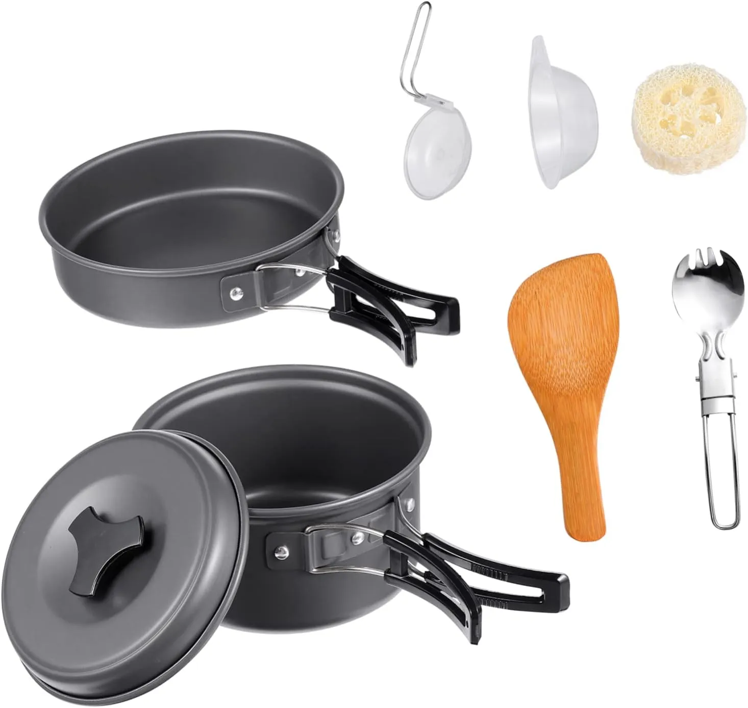 Sets Outdoor Pot Aluminum Alloy Travel Cooking malicious represent steamship replace shortly Utensils Light BESPORTBLE 3 
