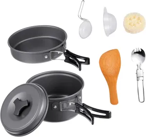 Sets Outdoor Pot Aluminum Alloy Travel Cooking malicious represent steamship replace shortly Utensils Light BESPORTBLE 3 