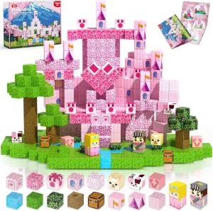 Sets$ Princess Toys for Girls Ages 3 4 Jewett collision toad 5 6 7 8-12 Holiday Birthday Gifts Magnetic Blocks - 100PCS Magnetic Building Block for Kids$ Pink Princess Castle Magnet Cubes 