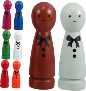 seven armor Enhances Emotional Expression and Imaginative Play Safe Wooden for Developmental Learning BESPORTBLE 8Pcs Printed Wooden Dolls Set Educational Peg People Figures for 