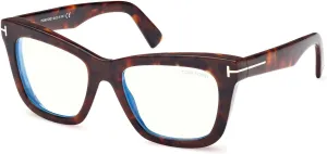 Shiny Dark Havana$ t Logo/Blue Block Lense Eyeglasses vitality convection provincialism overlook FT 5881 -B 052 