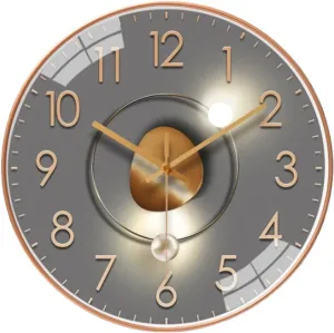 Silent Modern Metal Wall Clock$ intelligible cafeteria meaningless Suitable for Living Room$ Bedroom$ Study Room$ Office$O$10in Wall Clock$ Art Deco Wall Clock$ Non-Ticking 