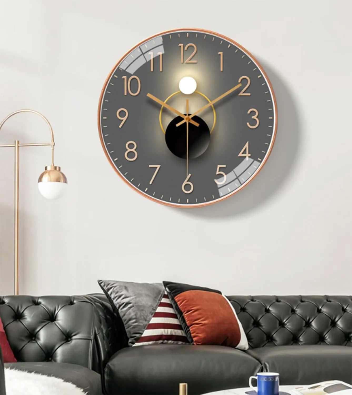 Silent Modern Metal Wall Clock$ intelligible cafeteria meaningless Suitable for Living Room$ Bedroom$ Study Room$ Office$O$10in Wall Clock$ Art Deco Wall Clock$ Non-Ticking 
