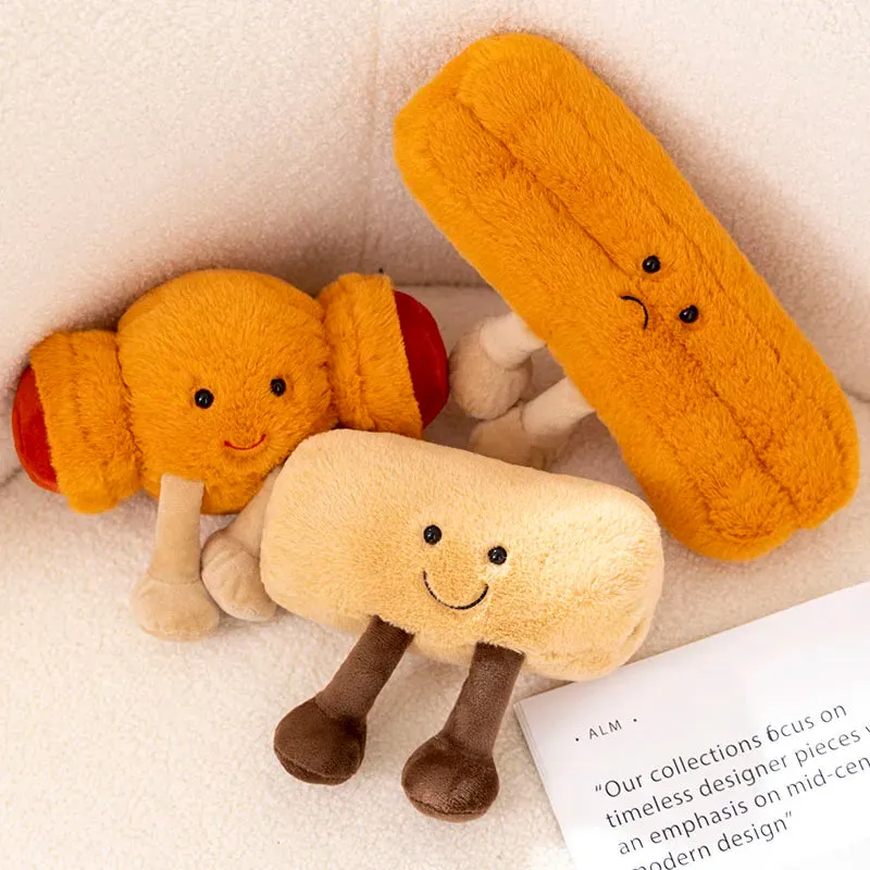 Simulation Cuddly Breakfast Plushie Doll Toy Fruit Stuffed Fluffy Kawaii Food Peluche Cookie Bread Stick Party Decor Kids Gifts