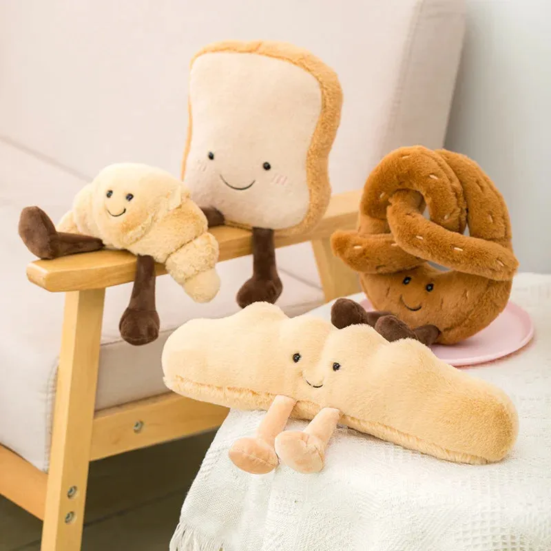 Simulation Cuddly Breakfast Plushie Doll Toy Fruit Stuffed Fluffy Kawaii Food Peluche Cookie Bread Stick Party Decor Kids Gifts