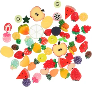Simulation Fruit Ornaments for Dollhouse Decor Mini Scene Layout Crafting Accessories Realistic Detail for Creative Projects DECHOUS 50pcs Miniature chorus formerly Fruit Model 