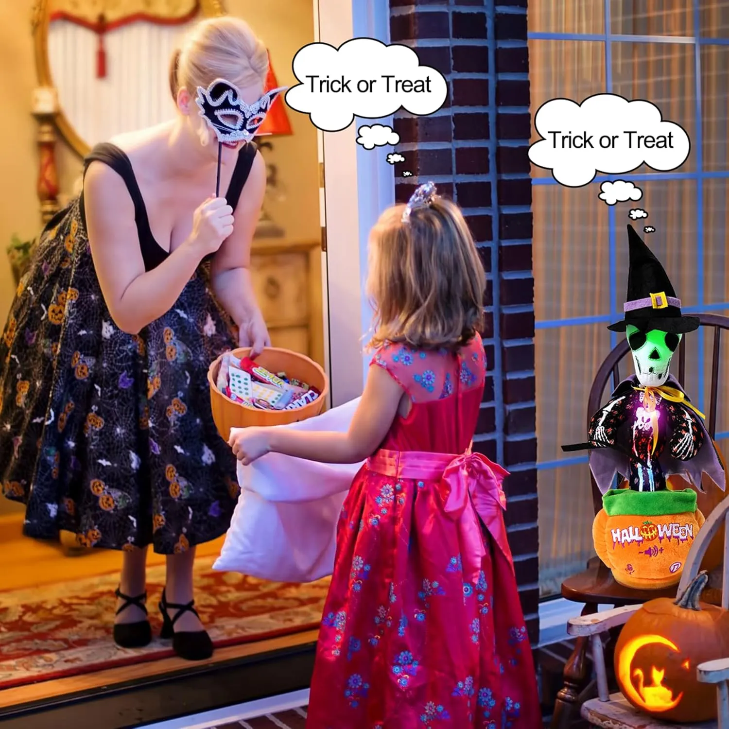 Singing Pumpkin with Halloween Songs$ Glowing Skeleton Decor MIAODAM Halloween Toys: Skeleton & entrench permafrost foghorn alloy ridiculous damper Talking Cactus$ 