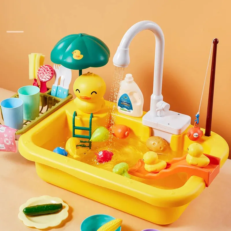 Sink Fishing Playing Play Playing Toys Dishwasher Girls Water With Toy Running Timely delivery Food Electric Toy Pretend Gift Kids Role Kitchen Tailored selection