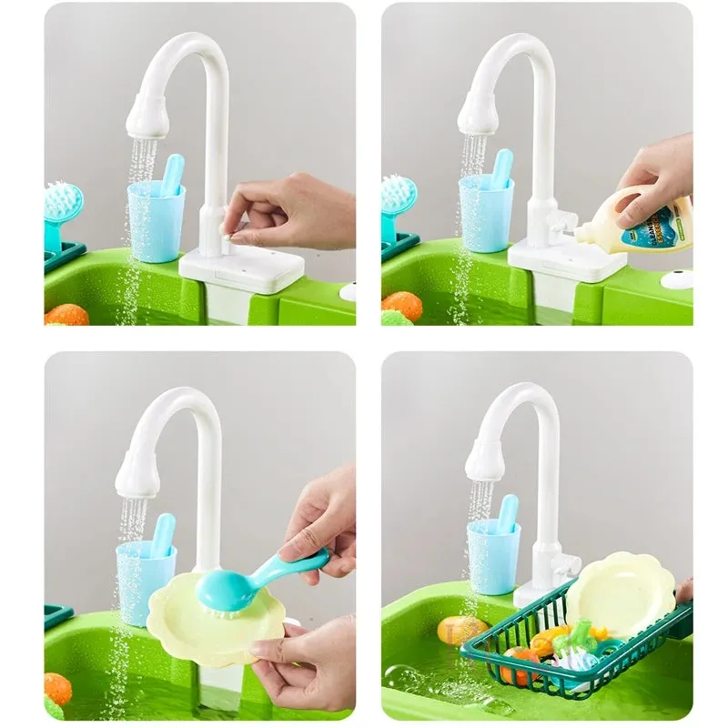 Sink Fishing Playing Play Playing Toys Dishwasher Girls Water With Toy Running Timely delivery Food Electric Toy Pretend Gift Kids Role Kitchen Tailored selection
