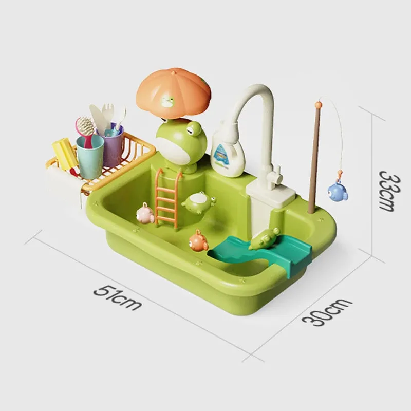 Sink Fishing Playing Play Playing Toys Dishwasher Girls Water With Toy Running Timely delivery Food Electric Toy Pretend Gift Kids Role Kitchen Tailored selection