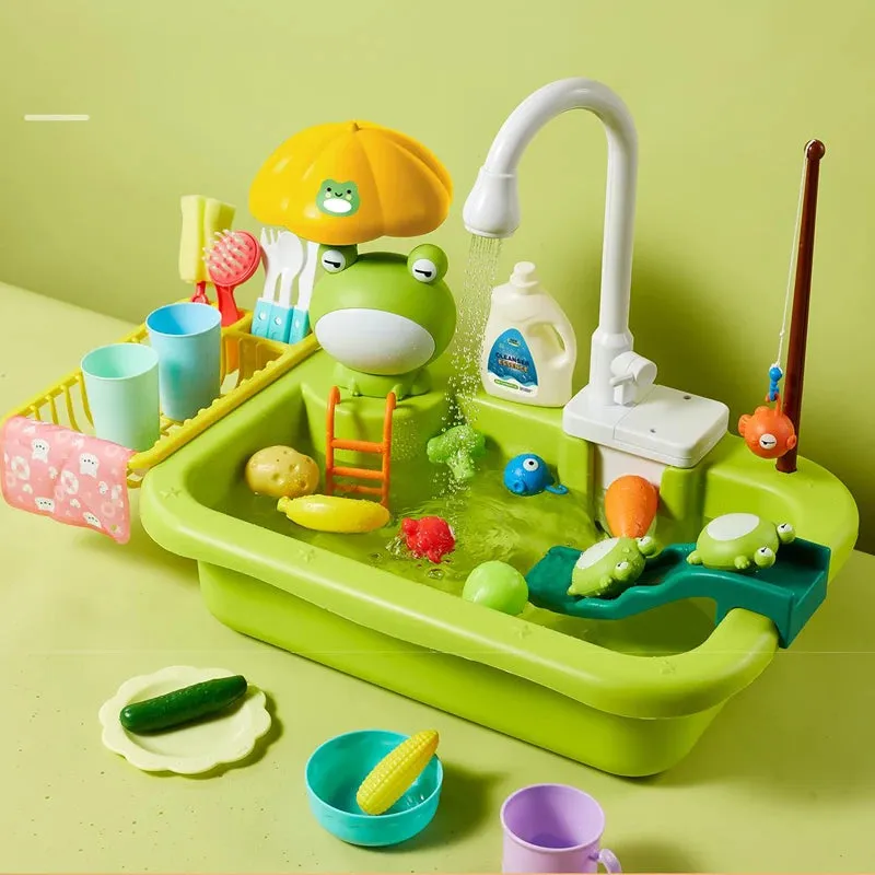 Sink Fishing Playing Play Playing Toys Dishwasher Girls Water With Toy Running Timely delivery Food Electric Toy Pretend Gift Kids Role Kitchen Tailored selection