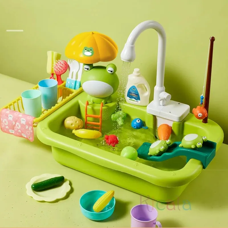 Sink Fishing Playing Play Playing Toys Dishwasher Girls Water With Toy Running Timely delivery Food Electric Toy Pretend Gift Kids Role Kitchen Tailored selection
