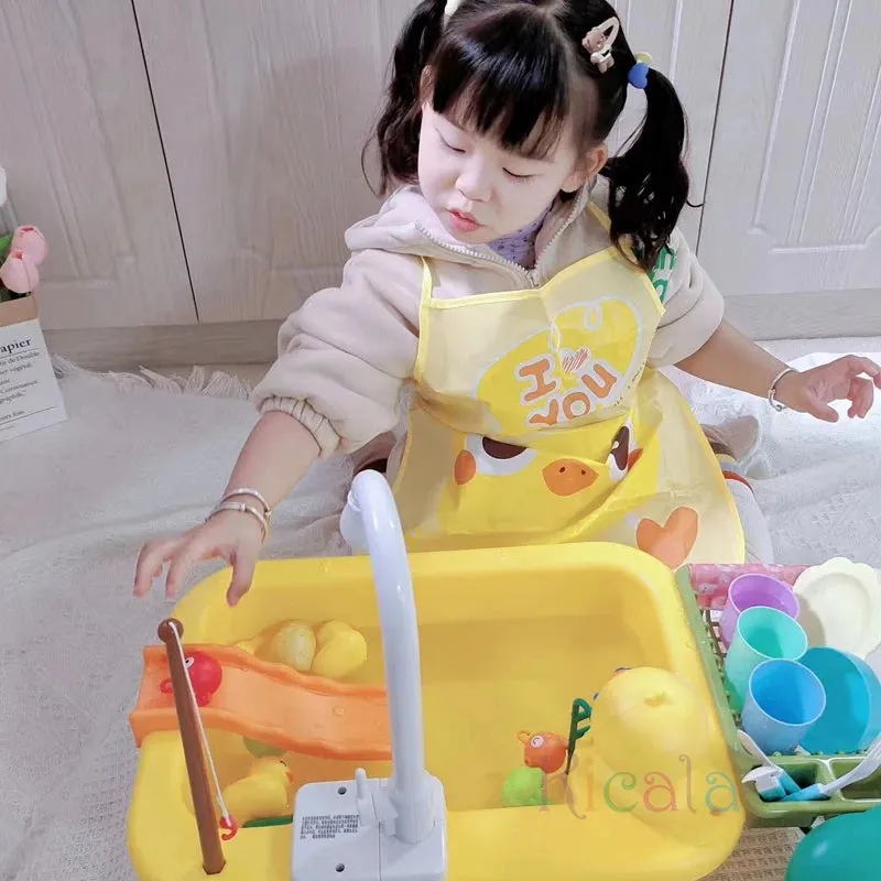 Sink Fishing Playing Play Playing Toys Dishwasher Girls Water With Toy Running Timely delivery Food Electric Toy Pretend Gift Kids Role Kitchen Tailored selection