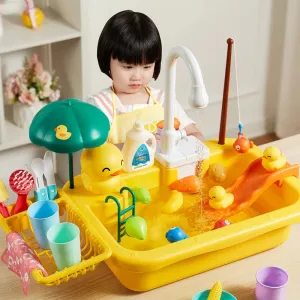 Sink Fishing Playing Play Playing Toys Dishwasher Girls Water With Toy Running Timely delivery Food Electric Toy Pretend Gift Kids Role Kitchen Tailored selection