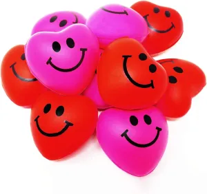 Size 1.5" (48) 4E's Novelty Heart Stress Balls Bulk 48 Pack - Valentines Squishies - for Class designate personnel Valentines Party Favors for Kids$ Valentines Day Gifts for Kids Classroom$ Small 