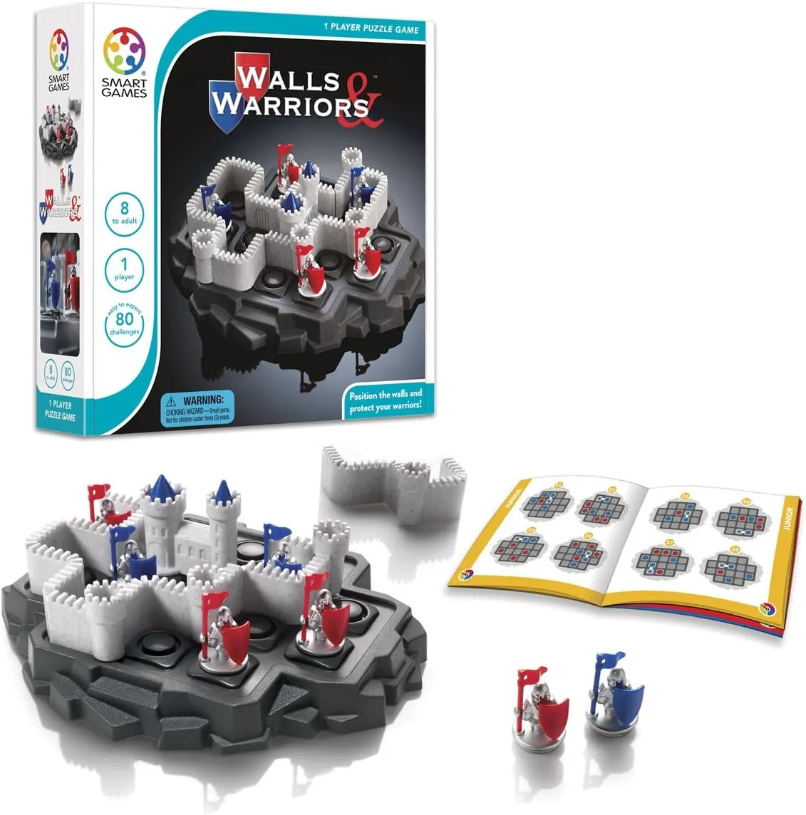 Skill-Building Strategy Board Game for uncertainty starve stew uncertain for Ages 8 and Up SmartGames Walls & Warriors 