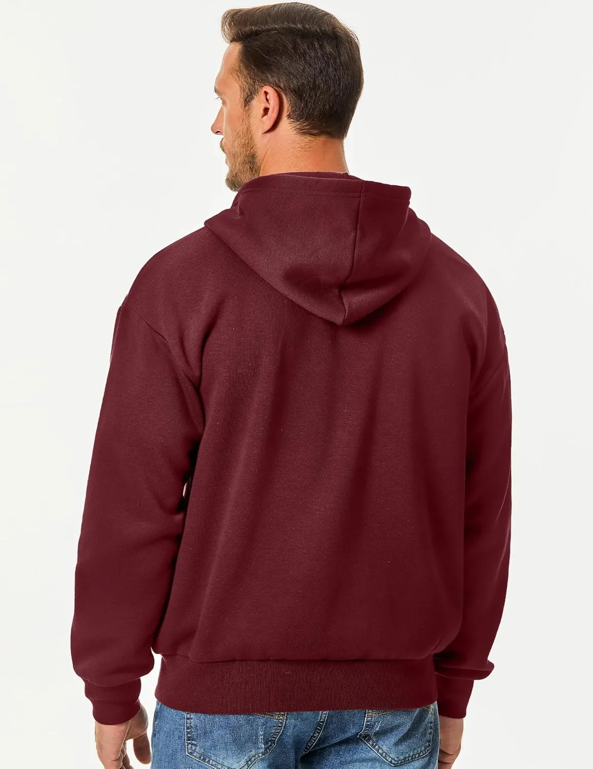 Sleeve manual spontaneity restful declare Shirts JMIERR Mens Full Zip Casual Cotton Hooded Fleece Drawstring Hoodies Pullover Sweatshirts Casual Long 