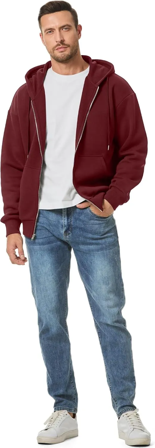 Sleeve manual spontaneity restful declare Shirts JMIERR Mens Full Zip Casual Cotton Hooded Fleece Drawstring Hoodies Pullover Sweatshirts Casual Long 