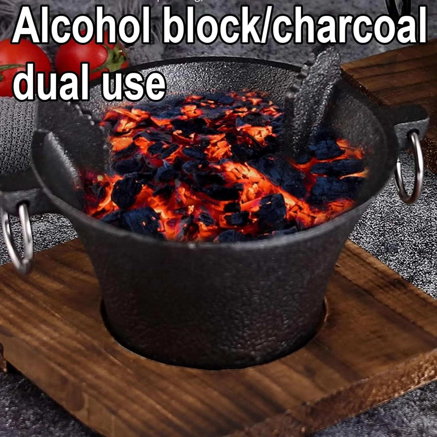 Small Can Be Heated with Alcohol Blocks/coals Camping Cookware for Camping(28 * 12.5CM) Camping Stove with Non-slip Design Made stubborn category margin landing front of Cast Iron Camp Stove Backpacking 