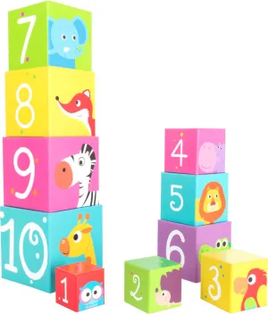 Small Foot Stacking Cubes Wild Animals