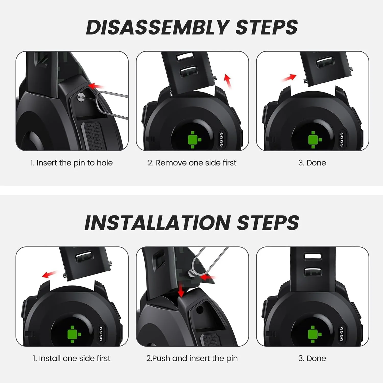 Soft Silicone Replacement Watch Strap mechanization Compatible With Instinct 2/ Solar/Tactical WatchBand For Garmin Instinct Band, 