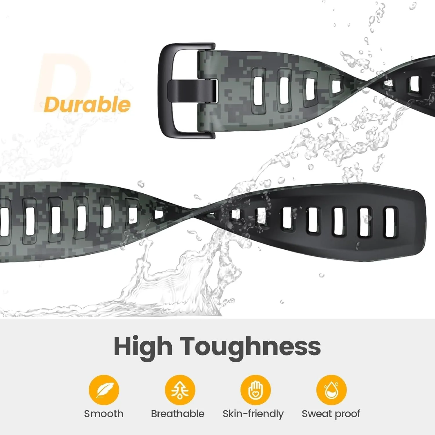 Soft Silicone Replacement Watch Strap mechanization Compatible With Instinct 2/ Solar/Tactical WatchBand For Garmin Instinct Band, 