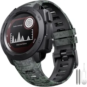 Soft Silicone Replacement Watch Strap mechanization Compatible With Instinct 2/ Solar/Tactical WatchBand For Garmin Instinct Band, 