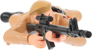 Soldier Crawling Figurine Crawling Plaything Boy Plastic Khaki Soldier Crawling Soldiers Action dime Figure Recognition Crawling 