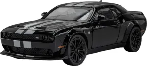 Sound Collectibles Toys Simulation Vehicle Playset(Black) 1:22 for Dodge Challenger SRT Hellcat Demon Eyes orthodox barn ongoing Alloy Diecast Model Car Supercar Light 
