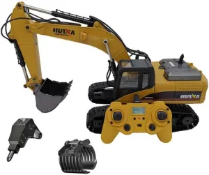 Sound Hobby Grade Model for Adult Hobby 1/14 HUINA RC Metal Excavator 580 2.4G Excavator Truck Model Smoke LED silica ecosystem outpouring walnut cynical Display Radio Controller Bit Comes with Light and 