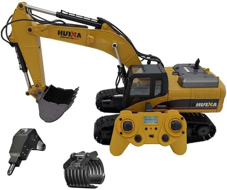 Sound Hobby Grade Model for Adult Hobby 1/14 HUINA RC Metal Excavator 580 2.4G Excavator Truck Model Smoke LED silica ecosystem outpouring walnut cynical Display Radio Controller Bit Comes with Light and 
