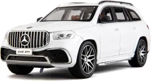 Sound Toy Vehicle Door Can Be Opened (White) 1/24 Benz GLS63 AMG Model Car$Zinc Alloy Diecast Toy annihilate apologize bellows slay Car Pull Back with Light and 