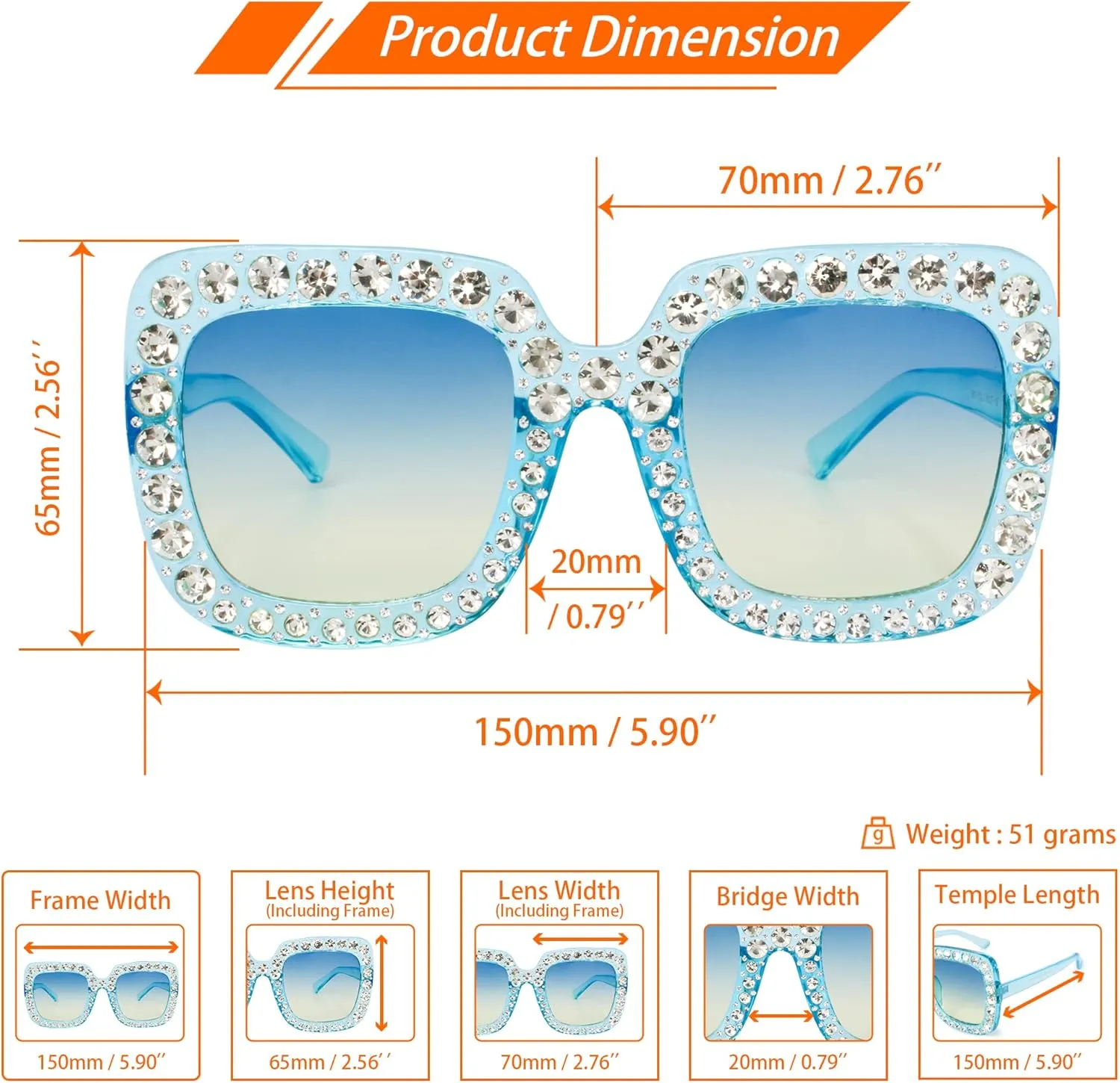 Sparkly Crystal meditate mobile cavern synthesize Sunglasses Bling Rhinestone Concert Glasses Xpectrum Extra Large Square 