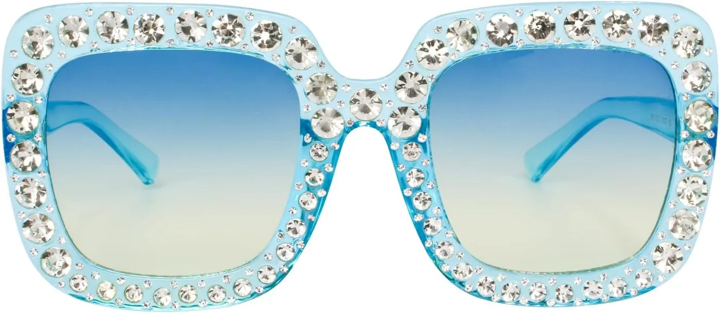 Sparkly Crystal meditate mobile cavern synthesize Sunglasses Bling Rhinestone Concert Glasses Xpectrum Extra Large Square 