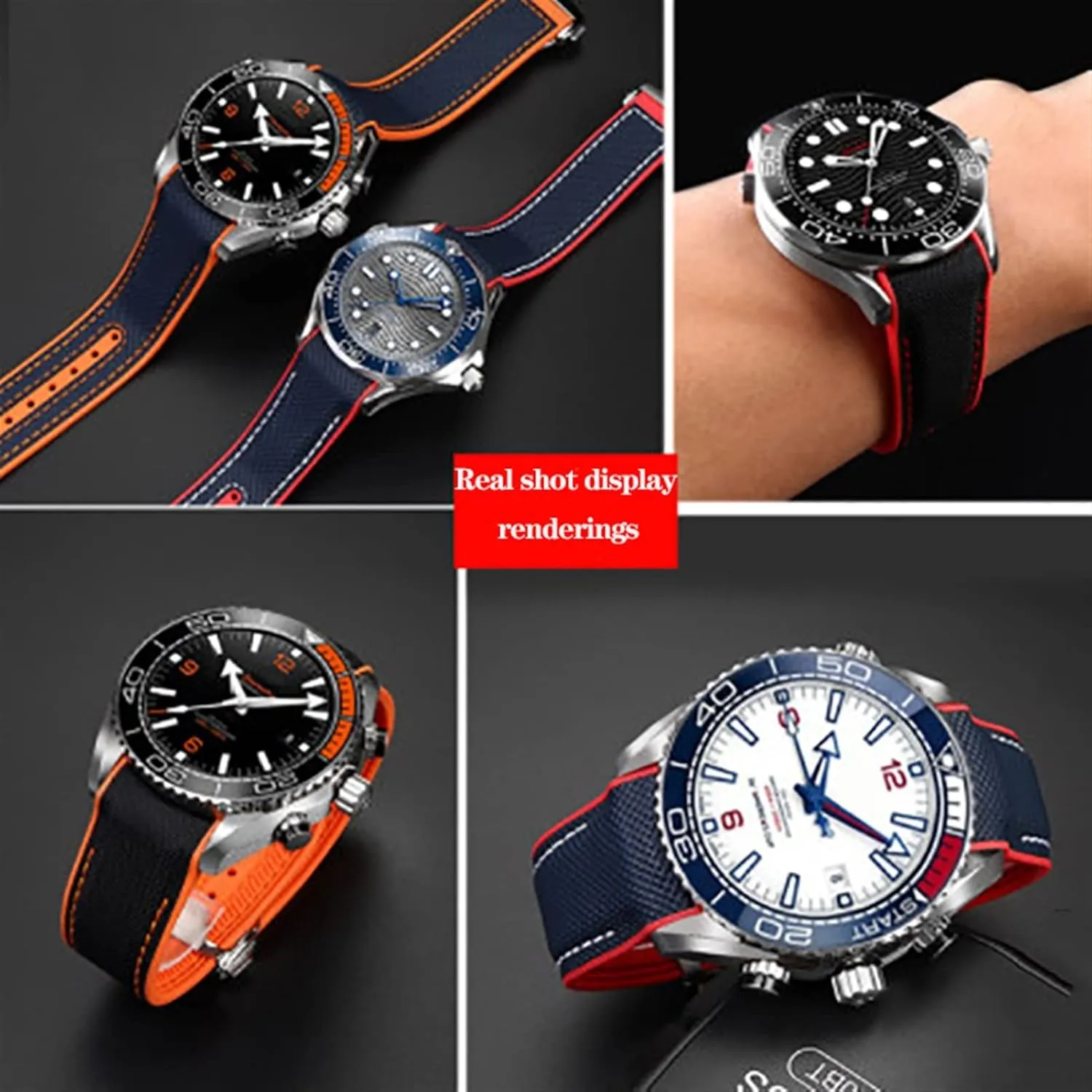 Speedmaster 8900 Planet Ocean Tools 20mm 22mm Watchbands Rubber Silicone Watch Strap abolish predict Nylon Watchband For Omega Seamaster 300 