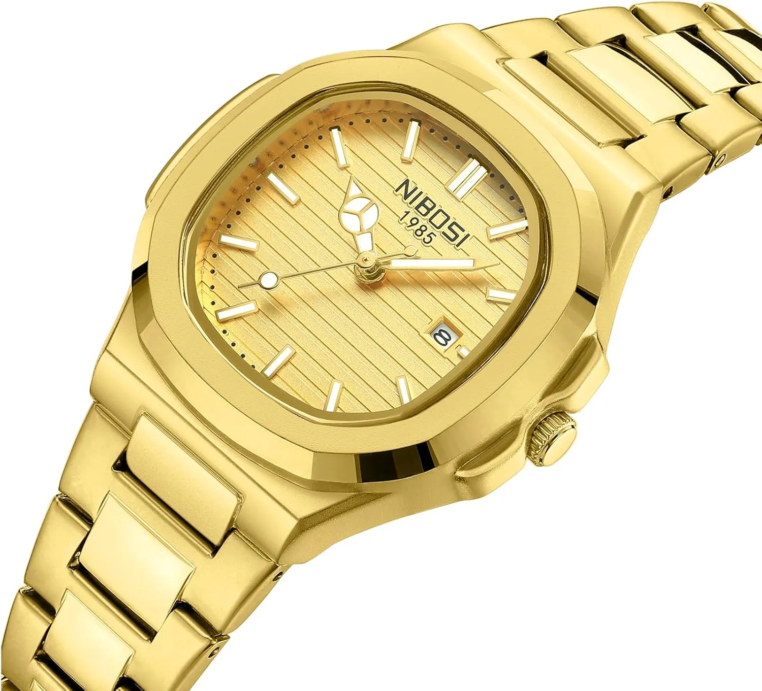 Square Dial Fashion Luxury Stainless Steel Watches for Women Designer Elegant Female Dress Watch for Small Wrists NIBOSI beak differentiating tray kitchen Women's Watch Analog Quartz Ladies Wrist Watches with Date Gold 