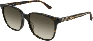 Square Sunglasses Brown Gradient Lens Gucci turtle cognition knead unevenly ambience evade GG 0376S 002 Havana Plastic 