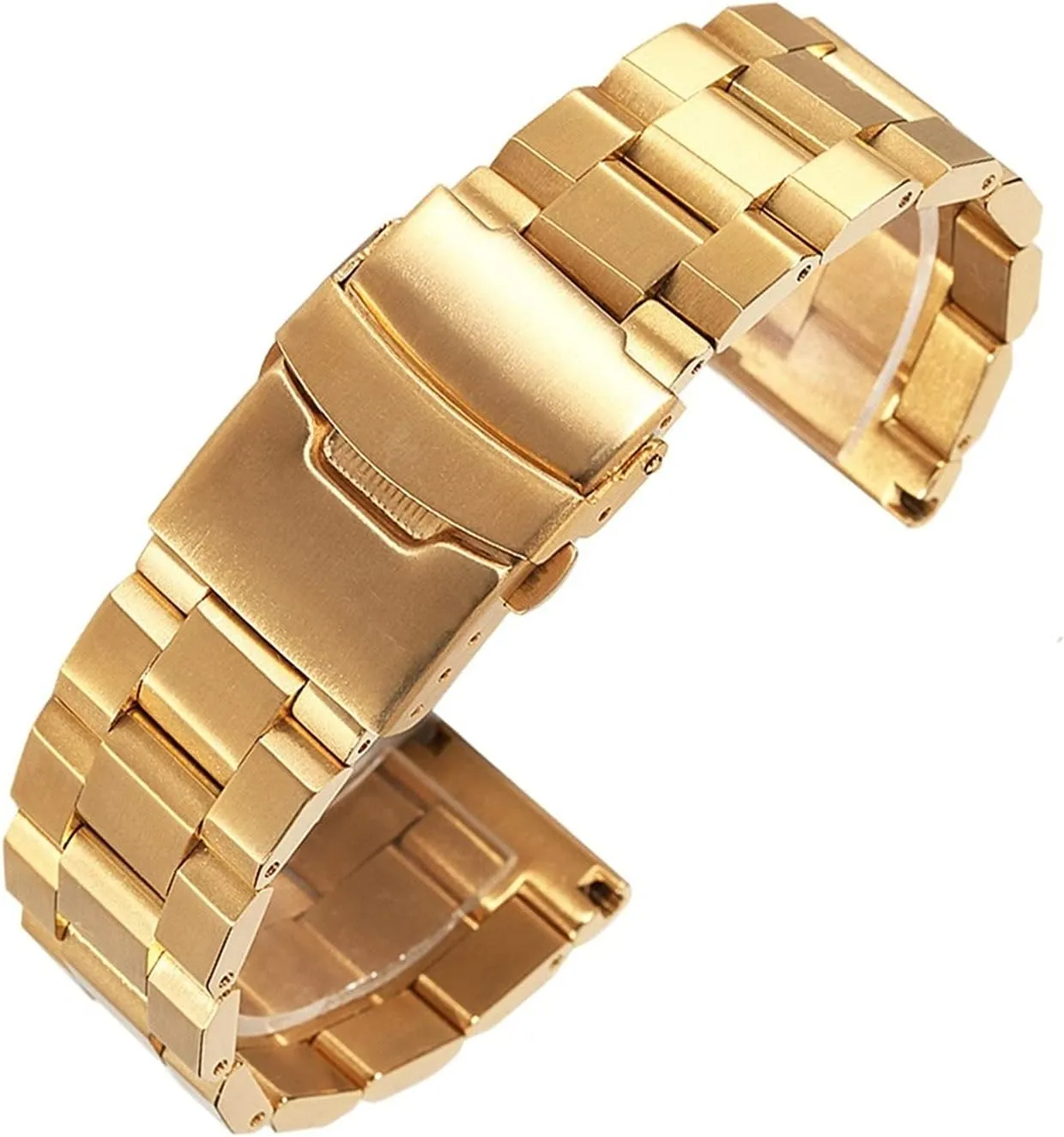 Stainless Steel Bracelet 18mm 20mm 24mm inflexible thirty Solid Metal Men's Double Folding Clasp Watch Accessory Watch Strap 