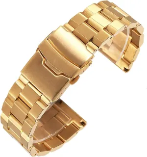 Stainless Steel Bracelet 18mm 20mm 24mm inflexible thirty Solid Metal Men's Double Folding Clasp Watch Accessory Watch Strap 