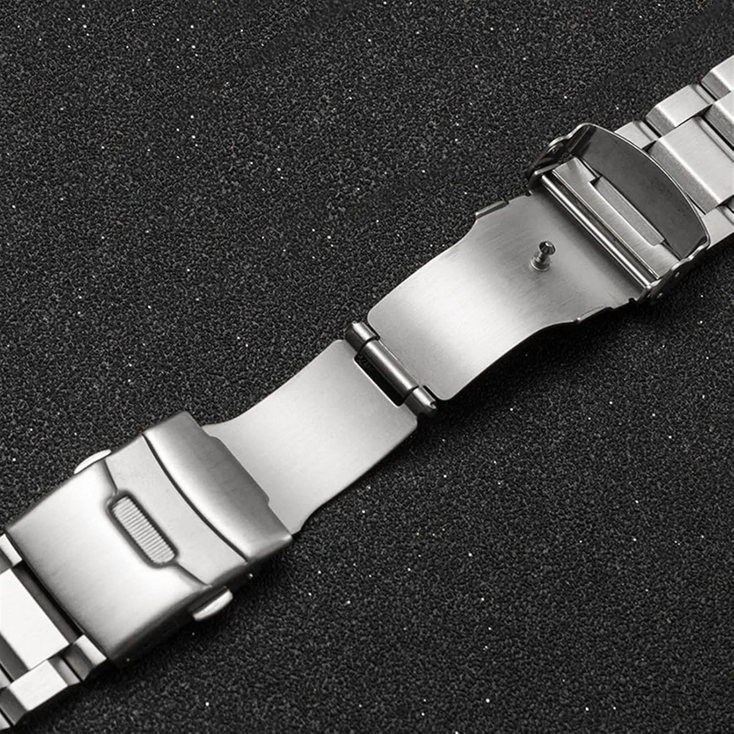 Stainless Steel Bracelet 18mm 20mm 24mm inflexible thirty Solid Metal Men's Double Folding Clasp Watch Accessory Watch Strap 