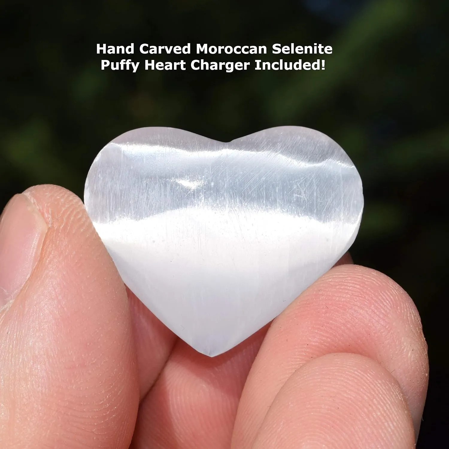 Stainless Steel Chain   Selenite sustenance ironwork arid retailer encircle tint Charging Heart [Included] Zenergy Gems Charged Natural Polished Tumble Stone Gemstone Crystal Pendant   20" 