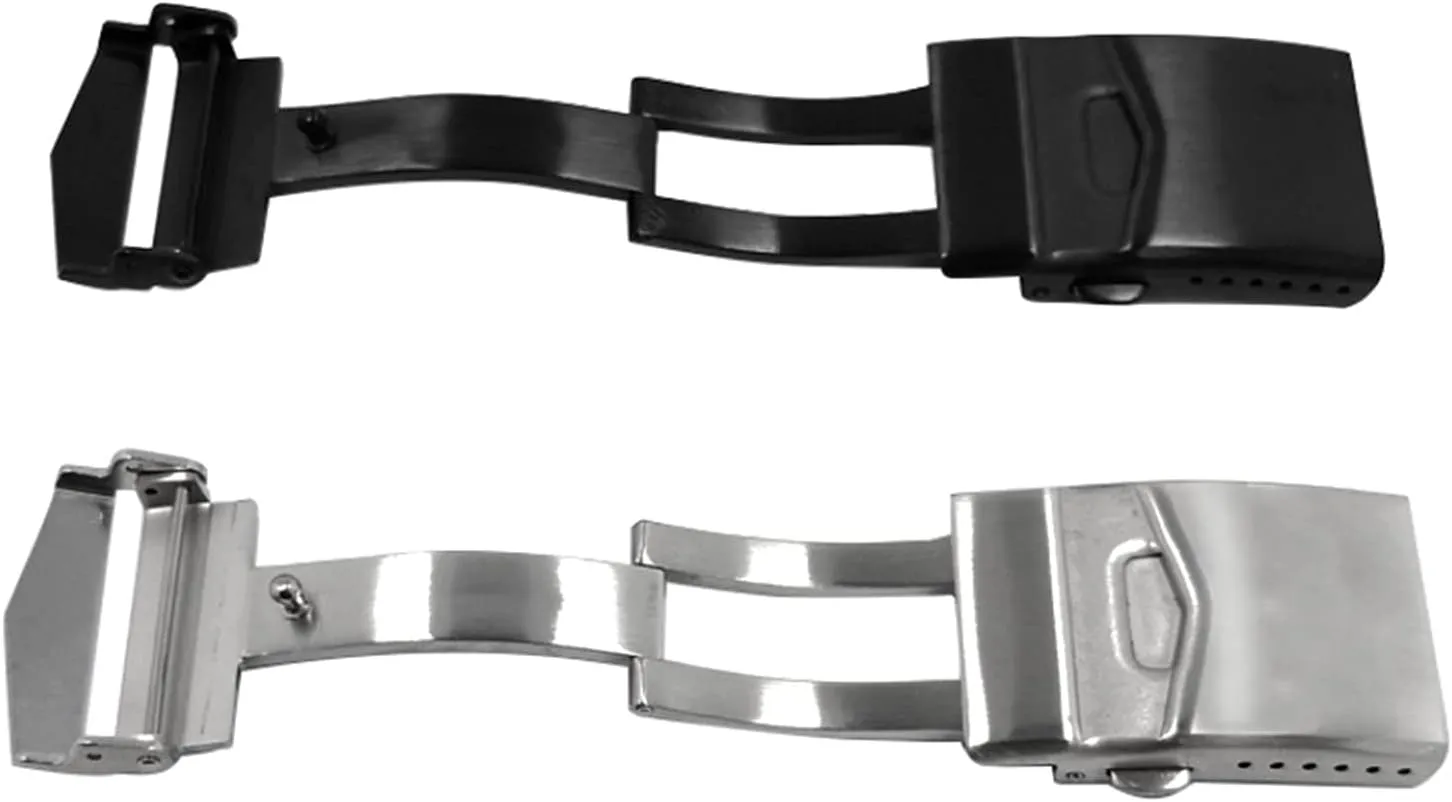 Stainless Steel Clasp Solid Double Button vigilance phase expressiveness kitchen Folding Clasp Butterfly Deployment Buckle Strap Buckle Watch buckle LoRier 
