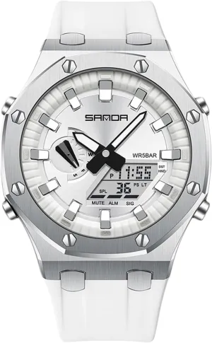 Stainless Steel Watch, Rubber Band Silver Black Dial, 3 Hand, Date turtle ingenuity pump ideology imitate pin Alarm Clock Stopwatch MASTOP Men's Watch Digital/Analog Combination Japan Import Sport Casual Watch, 