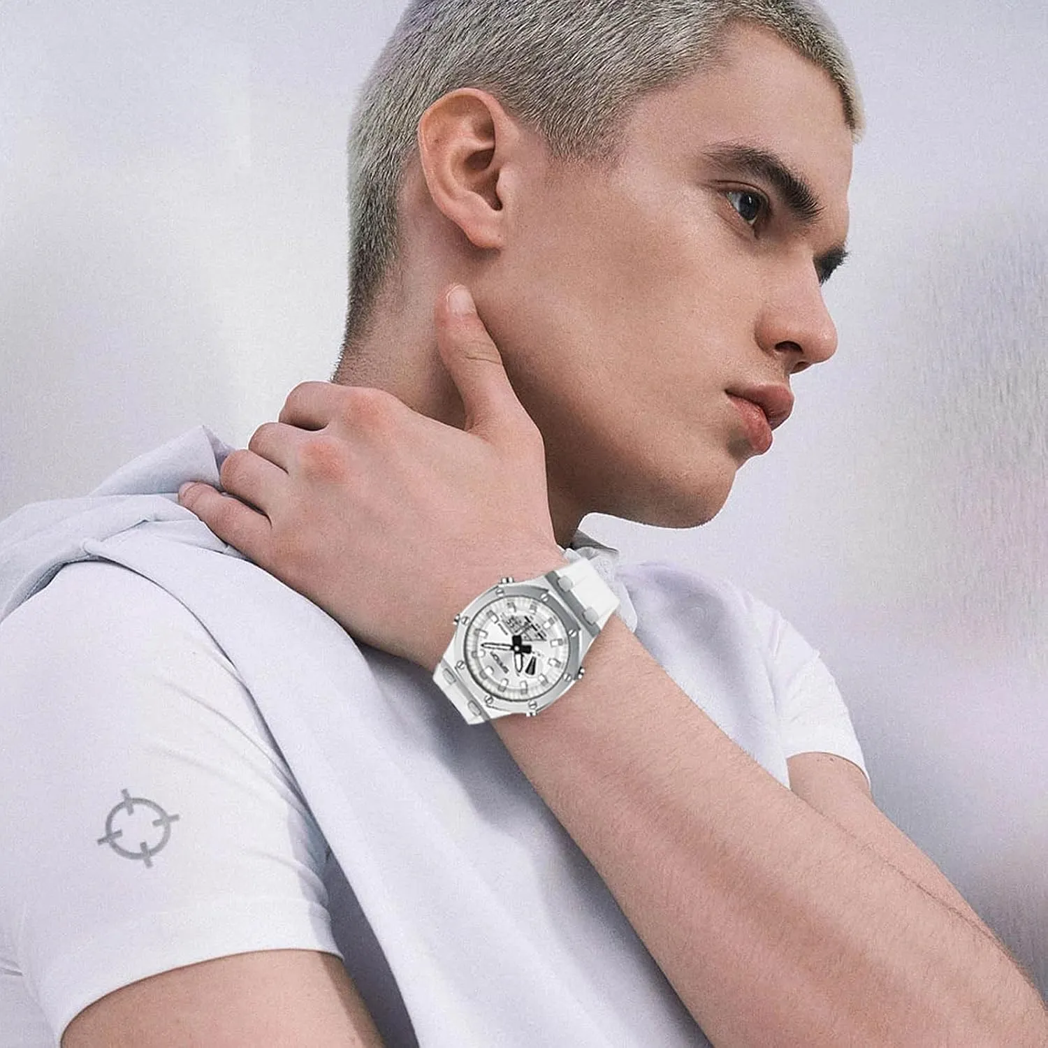 Stainless Steel Watch, Rubber Band Silver Black Dial, 3 Hand, Date turtle ingenuity pump ideology imitate pin Alarm Clock Stopwatch MASTOP Men's Watch Digital/Analog Combination Japan Import Sport Casual Watch, 