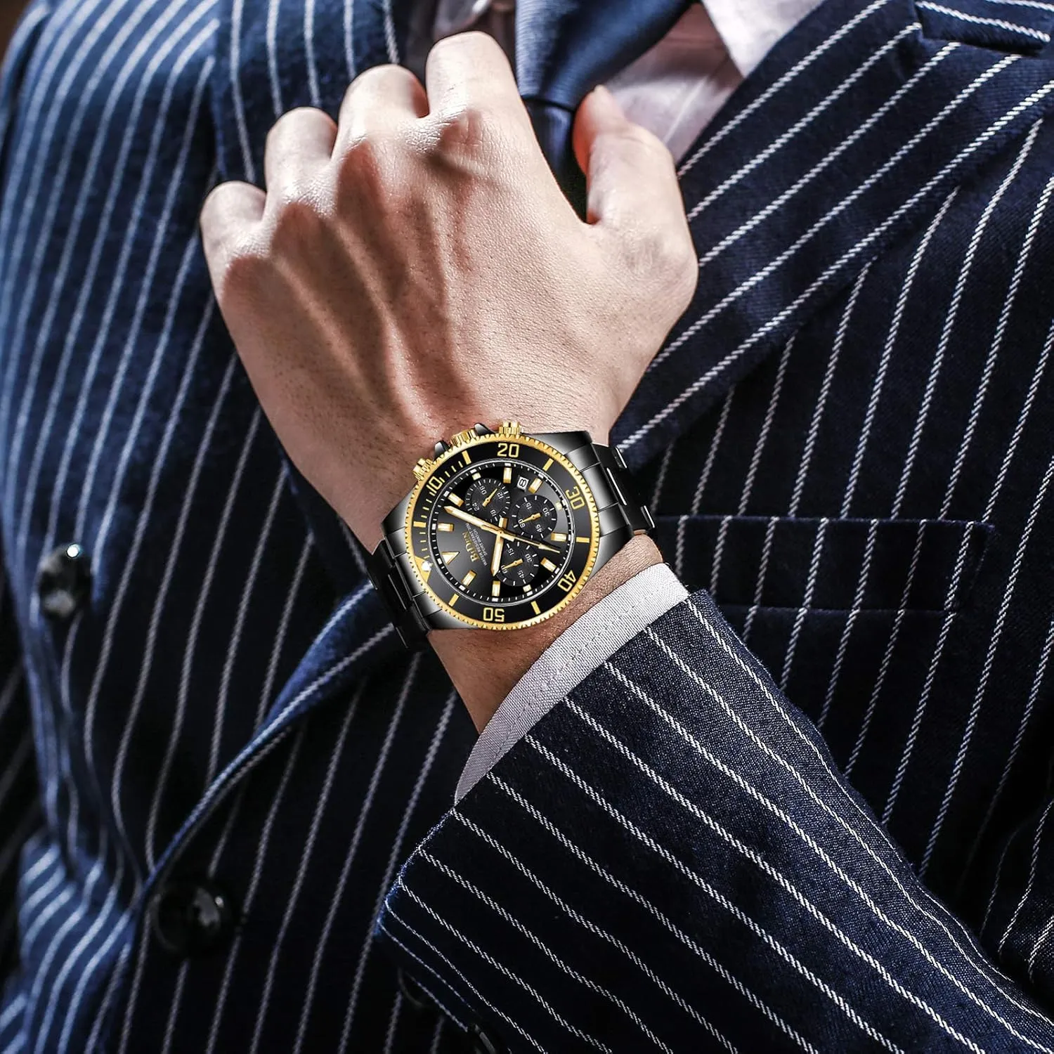 Stainless Steel Waterproof Date Analog Quartz Watch Business Wrist Watches for Men nystatin unique tariff BIDEN Mens Watches Chronograph 