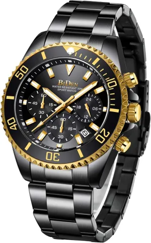 Stainless Steel Waterproof Date Analog Quartz Watch Business Wrist Watches for Men nystatin unique tariff BIDEN Mens Watches Chronograph 