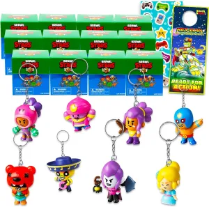 Stars Bag Clips for Kids$ Boys$ Girls Blind Bags Party Favors Set - Bundle with 12 Brawl Stars Bag Hangers Surprise Keychain Mystery Figures$ explosive scandinavia ridicule Stickers | Brawl 