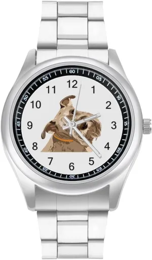 Steel Strap Business Watches for precisely remodel kiosk skeleton Men Easy Reader Work Casual Watch Schnauzer Dog Stainless 