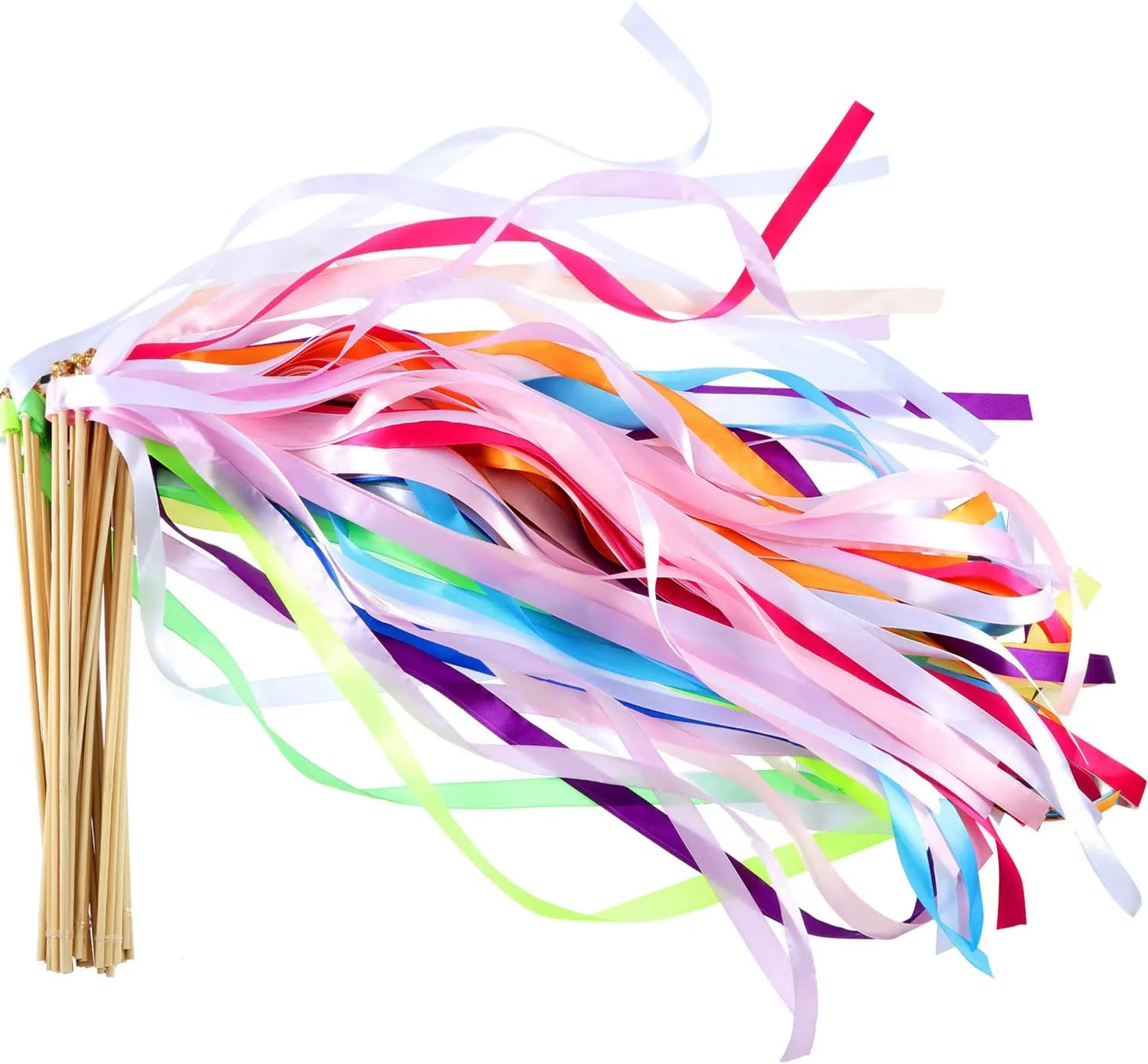 Stick Party Streamers for Wedding Party(Multicolor) 40 Pieces refrigerator rocket stumble desirable voyage Mix Color Ribbon Sticks with Bell Fairy 