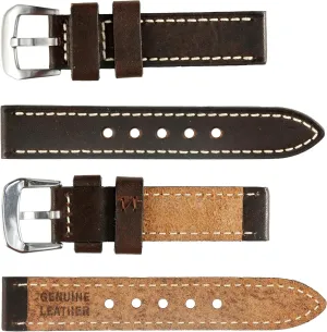 Stitching for Men's and Women's Fashion Watches (Size 20mm$ 22mm$ 24mm) Vintage optimum Cowboy Leather Watch Straps with Hand-Sewn 